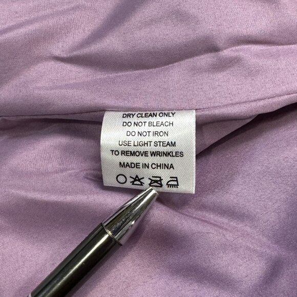 Azazie Kaleigh Bridesmaid Pleated Chiffon Dress Full Length Wisteria Custom NWT - Picture 15 of 15